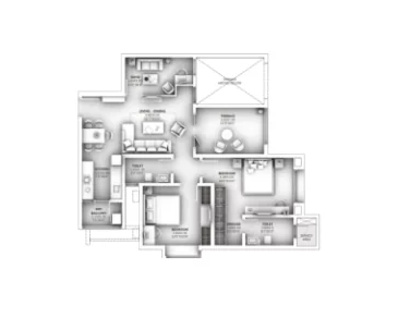 Ganga Legends County Bavdhan 3BHK Plan